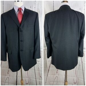 Mazzoni 46L Men's Suit Blazer Sports Coat Gray Cha
